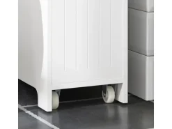 SoBuy Nischenregal mit Rollen Küchenregal Nischenwagen Rollwagen Weiß BZR111-W