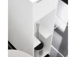 SoBuy Nischenregal mit Rollen Küchenregal Nischenwagen Rollwagen Weiß BZR111-W