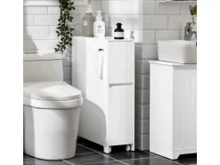 SoBuy Nischenregal mit Rollen Küchenregal Nischenwagen Rollwagen Weiß BZR111-W