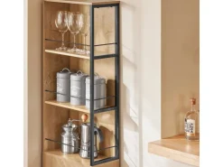 SoBuy Nischenregal mit Rollen und 3 Schubladen Schmal 20x170x40cm NSR13-N