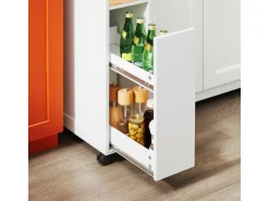 SoBuy Nischenwagen mit 3 Schubladen Schmal Küchenregal Natur 20x79x51cm NSR11-WN