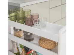 SoBuy Schmaler Rollwagen Servierwagen Nischenregal mit 4 Etagen Weiß 18x82x60cm NSR01-W