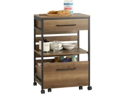 SoBuy Servierwagen Küchenwagen auf Rollen Rollwagen Barwagen FKW118-PF