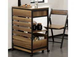 SoBuy Servierwagen Küchenwagen auf Rollen Rollwagen Barwagen FKW118-PF