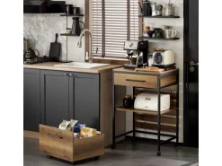 SoBuy Servierwagen Küchenwagen auf Rollen Rollwagen Barwagen FKW118-PF