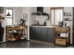 SoBuy Servierwagen Küchenwagen auf Rollen Rollwagen Barwagen FKW118-PF