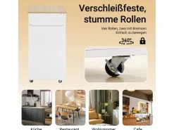SoBuy Servierwagen Küchenwagen Rollwagen Küchenrollwagen Weiß FKW113-WN