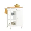 SoBuy Servierwagen Küchenwagen mit 3 Regalböden Rollwagen Weiß FKW46-WN