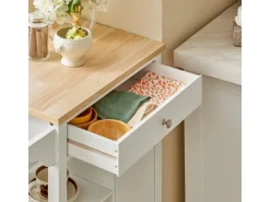 SoBuy Servierwagen Küchenwagen mit 3 Regalböden Rollwagen Weiß FKW46-WN