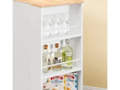 SoBuy Servierwagen Küchenwagen mit Schublade und Seitenregal Küchenschrank 70x90x40cm FKW132-WN