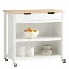 SoBuy Servierwagen mit 2 Ablagen Küchenwagen Küchenregal 98x94x58cm Weiß FKW74-WN