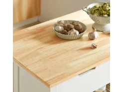 SoBuy Servierwagen mit 2 Ablagen Küchenwagen Küchenregal 98x94x58cm Weiß FKW74-WN