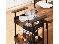 SoBuy Servierwagen mit 3 Etagen Teewagen Küchenwagen 50x86x32cm SVW23-SCH