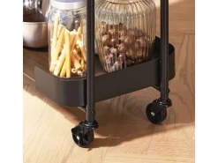 SoBuy Servierwagen mit 3 Etagen Teewagen Küchenwagen 50x86x32cm SVW23-SCH