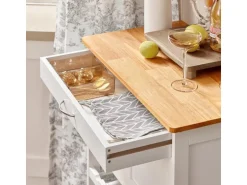 SoBuy Servierwagen mit Flaschenablagen Küchenwagen Rollwagen Weiß FKW45-WN