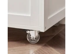 SoBuy Servierwagen mit Flaschenablagen Küchenwagen Rollwagen Weiß FKW45-WN