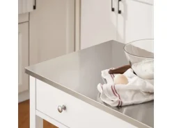 SoBuy Servierwagen mit Schublade und 2 Ablagen Rollwagen Küchenwagen FKW47-II-W