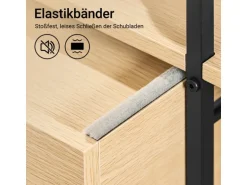 SoBuy Servierwagen Rollwagen mit Schubladen Küchenwagen mit 3 Ablagen 53x88x37cm FKW111-N