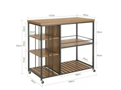 SoBuy Servierwagen Rollwagen Barwagen Küchenwagen Mikrowellenregal SVW18-F