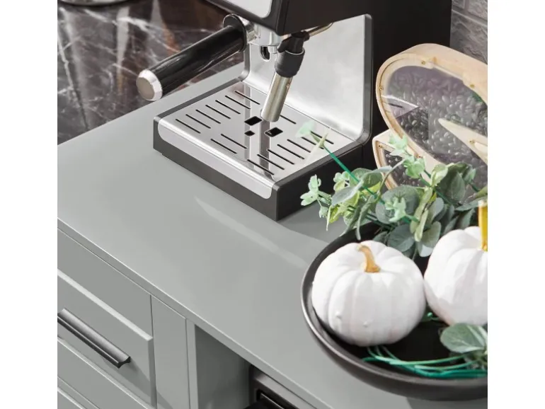 SoBuy Sideboard auf Rollen Küchenwagen Mikrowellenschrank Rollwagen FSB78-HG