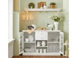 SoBuy Sideboard Küchenschrank Kommode Flurschrank Buffet Weiß FSB79-W