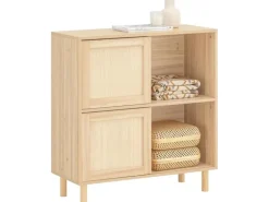 SoBuy Sideboard Kommode Küchenschrank Flurschrank Lowboard Natur FSB87-N