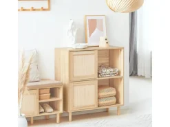 SoBuy Sideboard Kommode Küchenschrank Flurschrank Lowboard Natur FSB87-N