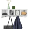 SoBuy Wandgarderobe mit 5 Haken Holzwerkstoff Weiß FRG48-L-W
