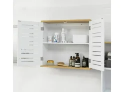 SoBuy Wandschrank Badezimmerschrank Küchenschrank Medizinschrank Weiß BZR42-W