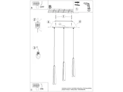Sollux Lighting Hängeleuchte Prysm 3L Weiß