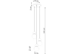 Sollux Lighting Hängeleuchte Pekka 3P Weiß/Naturfarbenes Holz