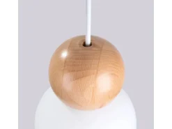 Sollux Lighting Hängeleuchte Pekka 3P Weiß/Naturfarbenes Holz