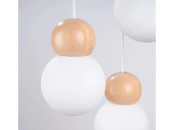 Sollux Lighting Hängeleuchte Pekka 3P Weiß/Naturfarbenes Holz