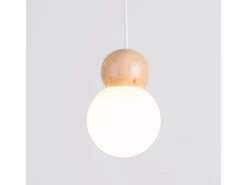 Sollux Lighting Hängeleuchte Pekka 3P Weiß/Naturfarbenes Holz