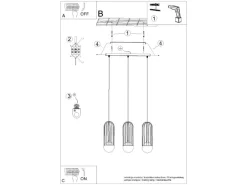 Sollux Lighting Pendelleuchte Brina 3L Weiß