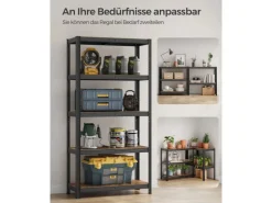Songmics Lagerregal 40 cm x 90 cm x 180 cm Braun-Schwarz
