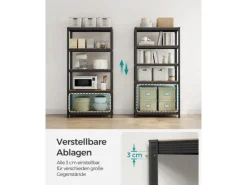 Songmics Lagerregal 40 cm x 90 cm x 180 cm Braun-Schwarz