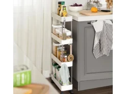 Songmics Nischenregal 4 Ebenen 12,5 cm x 40 cm x 88 cm Weiß