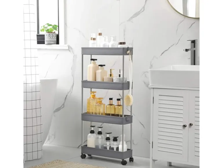 Songmics Rollwagen 4 Ebenen 12,5 cm x 40 cm x 88 cm Grau