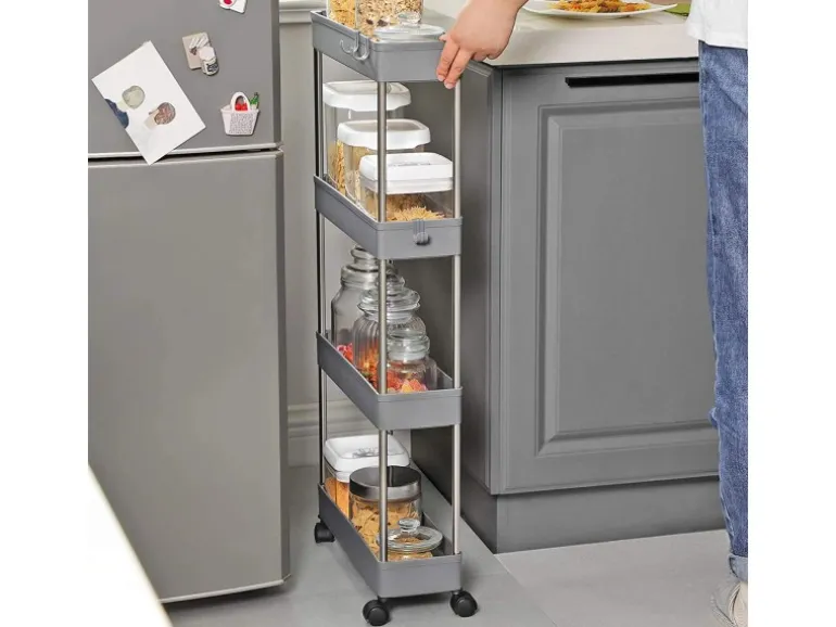 Songmics Rollwagen 4 Ebenen 12,5 cm x 40 cm x 88 cm Grau