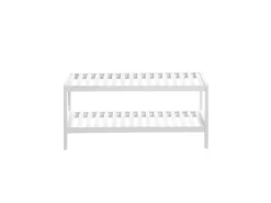 Songmics Schuhregal Bambus 26 cm x 70 cm x 33 cm Weiß