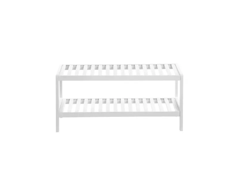 Songmics Schuhregal Bambus 26 cm x 70 cm x 33 cm Weiß