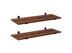 Songmics Schweberegal 60 cm x 20 cm x 7 cm Braun-Schwarz