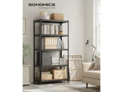 Songmics Standregal 50 cm x 100 cm x 200 cm Braun-Schwarz