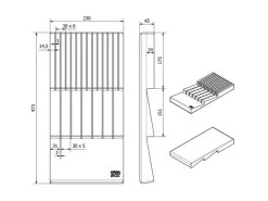 SOTECH Bambus Messerhalter B230 x T473mm