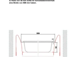 SOTECH Besteckeinsatz ORGA-BOX II MAXI 462 x 509 x 50 mm Silbergrau Für Nobilia 60er Schublade