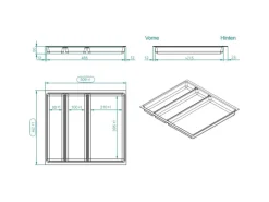 SOTECH Besteckeinsatz ORGA-BOX II MAXI 462 x 509 x 50 mm Silbergrau Für Nobilia 60er Schublade