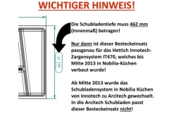 SOTECH Besteckeinsatz ORGA-BOX II MAXI 462 x 509 x 50 mm Silbergrau Für Nobilia 60er Schublade