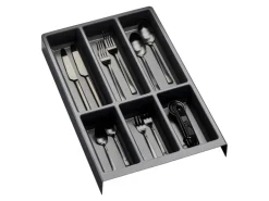 SOTECH Besteckeinsatz SEPARADO Individual Schiefergrau Genarbt 300 x 474 x 51 mm Schubladeneinsatz Ab 40cm Schrankbreite