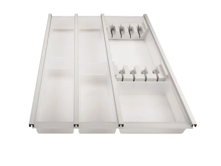 SOTECH Cuisio Besteckeinsatz 450 mm Höhe 55 mm Transluzent Weiß mit Messerblock